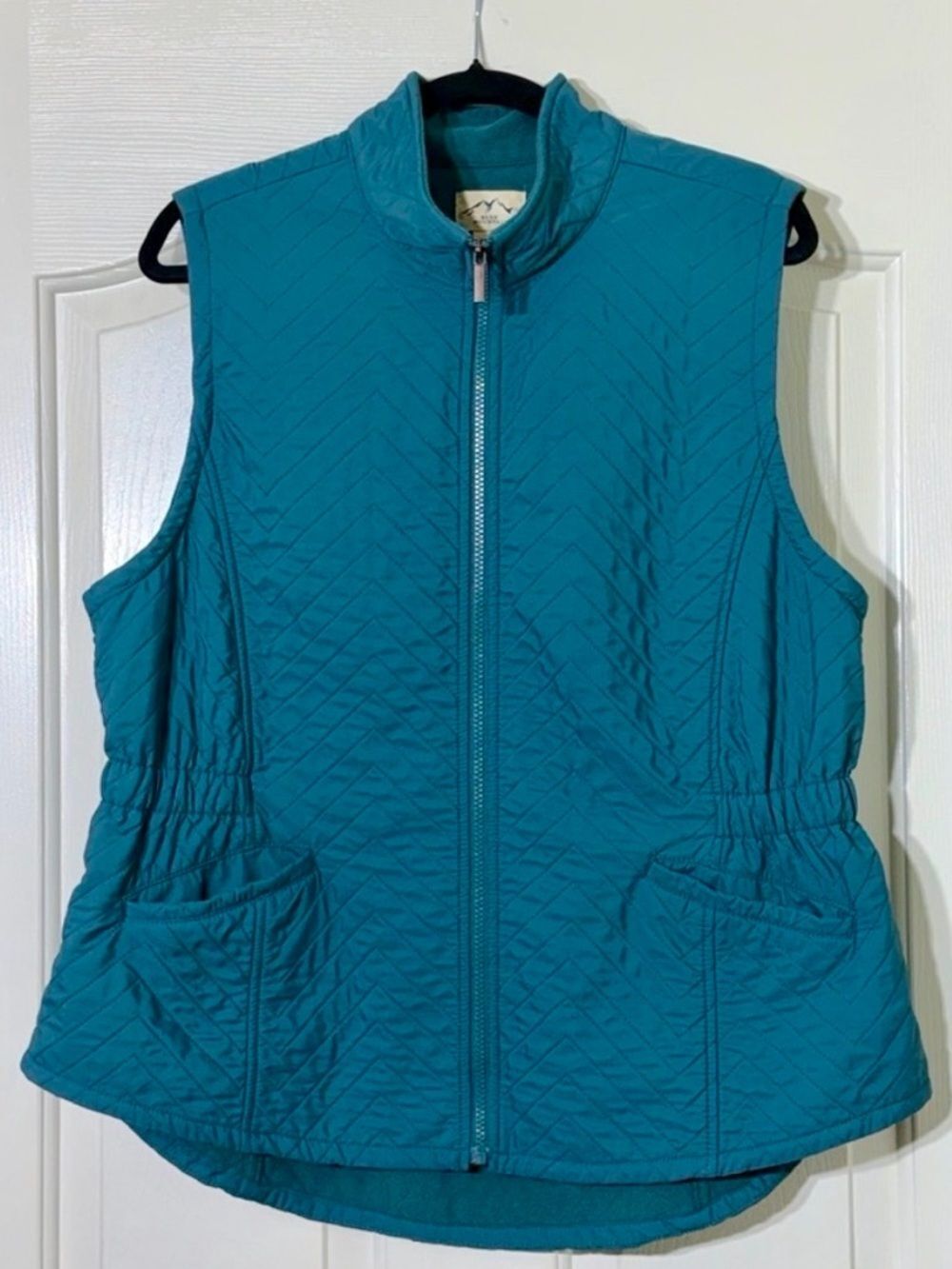 Teal Quilted Zip Vest Women’s XL Lightweight Fleece Lined Casual Travel Layering